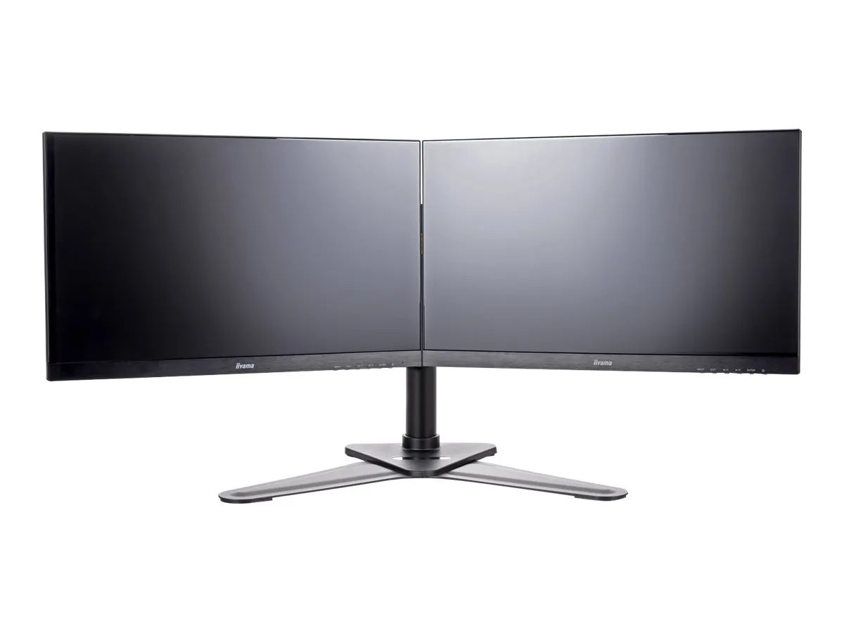 also-ds1002d-b1 IIYAMA DS1002D-B1 Dual-Monitor table bracket with foot for Displays 10-30Zoll VESA 75×75 mm oder 100×100 mm weight 10kg (P)
