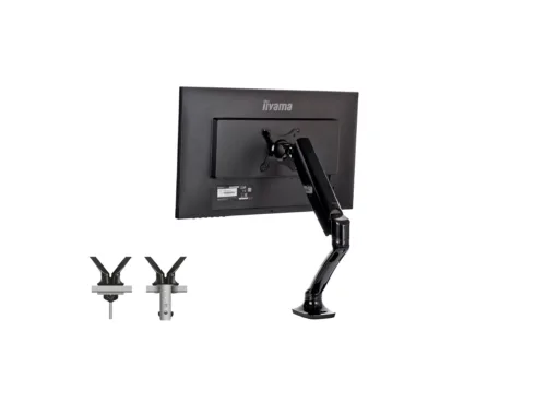 IIYAMA DS3001C-B1 ACC Flexible desk mount for single monitor 10-27i height adjustable gas spring VESA 75×75/100×100 1-5kg (P)