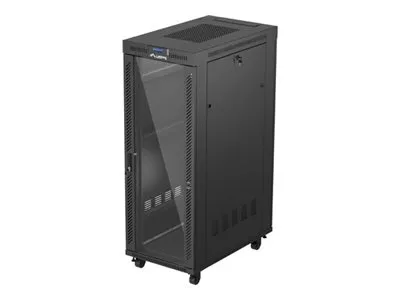 LANBERG rack cabinet 19 free-standing 32U 600×1000 flat pack glass door LCD black