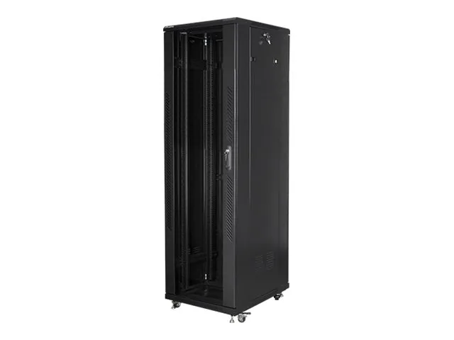 also-ff01-6042-23bl LANBERG rack cabinet 19inch 42U 600×1000 black mesh door LCD