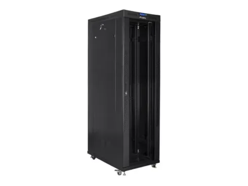 LANBERG free standing rack cabinet 19/42U 600×1200 glass door LCD flat pack black