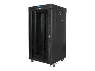 LANBERG RACK CABINET 19inch FREE-STANDING 22U/600X600 FLAT PACK WITH GLASS DOOR LCD BLACK LANBERG V2
