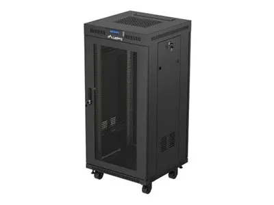 LANBERG Rack Cabinet 19inch Free-Standing 24U/600X600 FLAT PACK With Mesh Door LCD black V2