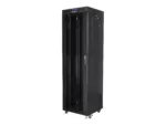 LANBERG free standing rack 19inch cabinet 42U 600×600 glass door LCD flat pack black