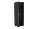 LANBERG free standing rack 19inch cabinet 42U 600×600 glass door LCD flat pack black