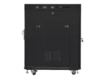 LANBERG free standing rack 19inch cabinet 15U 600×800 glass door LCD flat pack black