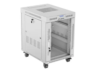 LANBERG free standing rack cabinet 19/15U 600×800 glass door LCD flat pack grey V2