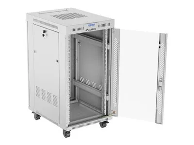 LANBERG free standing rack cabinet 19/22U 600×800 glass door LCD flat pack grey V2