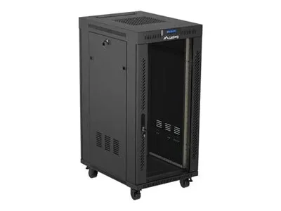 LANBERG Rack Cabinet 19inch Free-Standing 24U/600X800 FLAT PACK With Glass Door LCD black V2