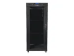 LANBERG free standing rack 19inch cabinet 27U 600×800 glass door LCD flat pack black