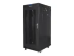 LANBERG free standing rack 19inch cabinet 27U 600×800 mesh door LCD flat pack black
