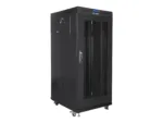 LANBERG free standing rack 19inch cabinet 27U 600×800 mesh door LCD flat pack black