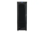 LANBERG free standing rack 19inch cabinet 37U 600×800 glass door LCD flat pack black