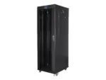 LANBERG free standing rack 19inch cabinet 37U 600×800 glass door LCD flat pack black