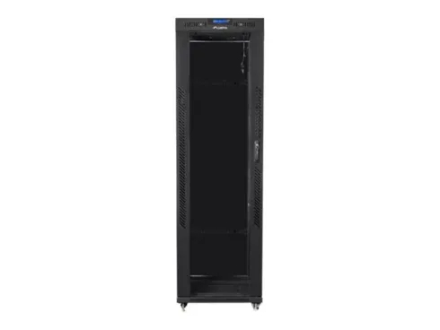 LANBERG free standing rack 19inch cabinet 42U 600×800 glass door LCD flat pack black