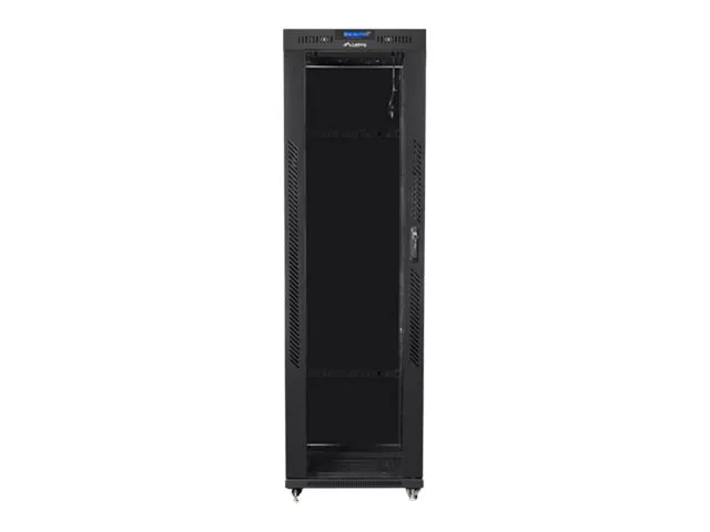 also-ff01-6842-12bl LANBERG free standing rack 19inch cabinet 42U 600×800 glass door LCD flat pack black