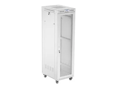 LANBERG free standing rack cabinet 19/42U 600×800 mesh door LCD flat pack grey