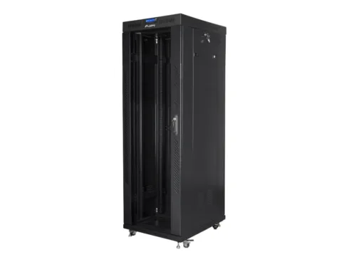 LANBERG free standing rack 19inch cabinet 37U 800×1000 glass door LCD flat pack black