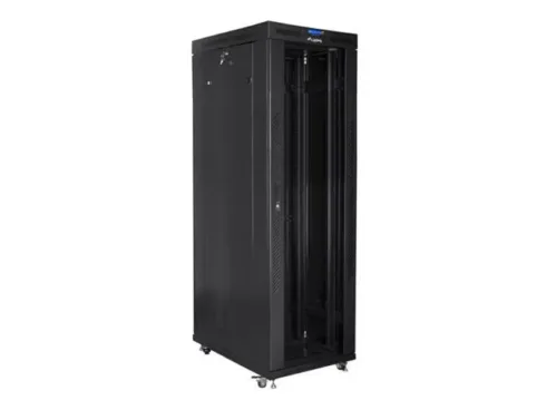 LANBERG free standing rack 19inch cabinet 42U 800×1000 glass door LCD flat pack black
