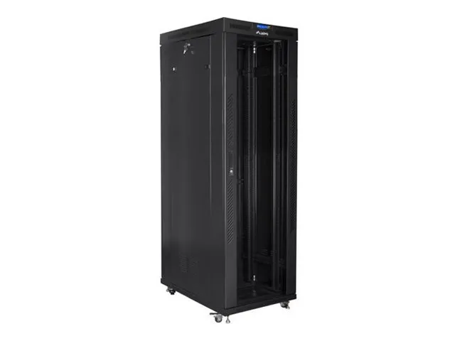 also-ff01-8042-12bl LANBERG free standing rack 19inch cabinet 42U 800×1000 glass door LCD flat pack black