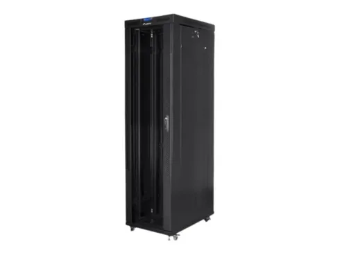 LANBERG free standing rack 19inch cabinet 47U 800×1000 glass door LCD flat pack black