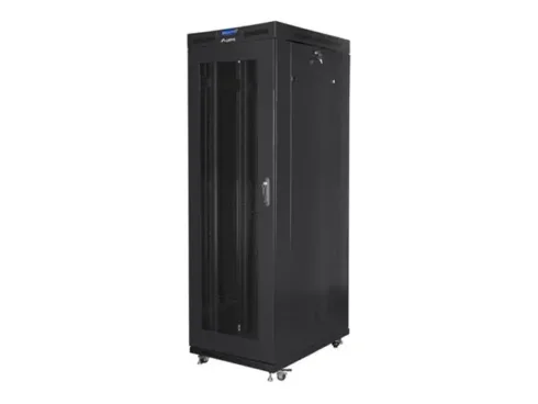 LANBERG FF01-8227-23BL free-standing rack 19inch self-assembly flat pack 27U/800x1200mm black mesh door LCD