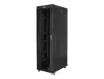 LANBERG free standing rack 19inch cabinet 42U 800×1200 glass door LCD flat pack black
