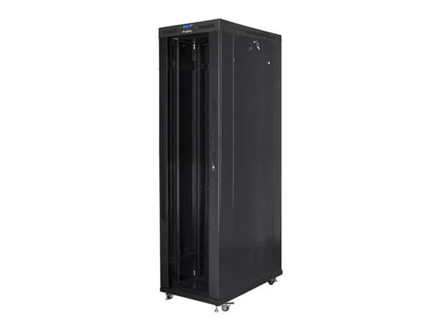 also-ff01-8247-12bl LANBERG Free standing rack 19inch cabinet 47U 800×1200 glass door LCD flat pack black