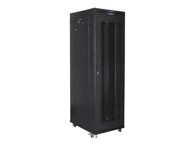 LANBERG free standing rack cabinet 19/42U 800×800 mesh door LCD flat pack black