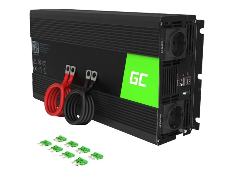 also-inv19 GREENCELL Car Power Inverter 24V to 230V Pure Sine 1500W