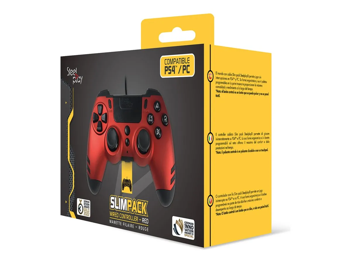 also-jvamul00151 LEXIP X STEELPLAY Slim Pack Wired Controller Ruby Red Multi