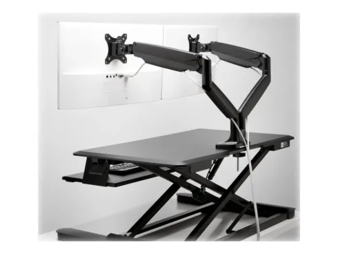 KENSINGTON One-Touch Height Adjustable Dual Monitor Arm – Black