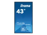 IIYAMA LH4341UHS-B2 43inch 3840×2160 4K UHD IPS panel 1precent Haze Landscape and Portrait mode Speakers 2x 10W VGA 3x HDMI 500cd/m2