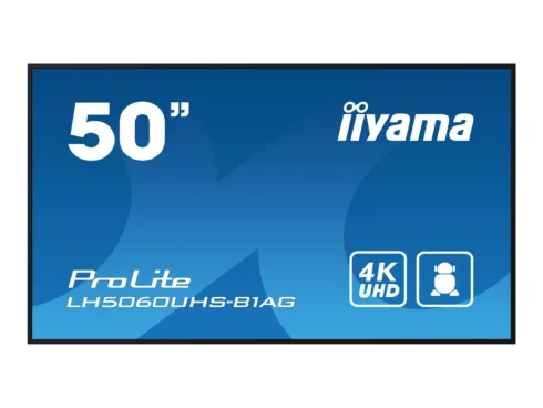 IIYAMA LH5060UHS-B1AG 50inch 3840x2160 UHD IPS panel Haze 25perc 500cd/m2 Landscape and Portrait Speakers 2x 10W 3x HDMI USB 2.0
