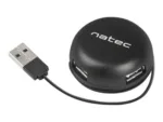 NATEC NHU-1330 Hub USB 2.0 BUMBLEBEE 4-ports Black