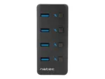NATEC NHU-1557 Hub USB 3.0 Mantis2 4-ports on/off with AC Adapter Black