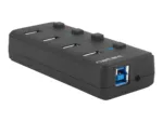 NATEC NHU-1557 Hub USB 3.0 Mantis2 4-ports on/off with AC Adapter Black