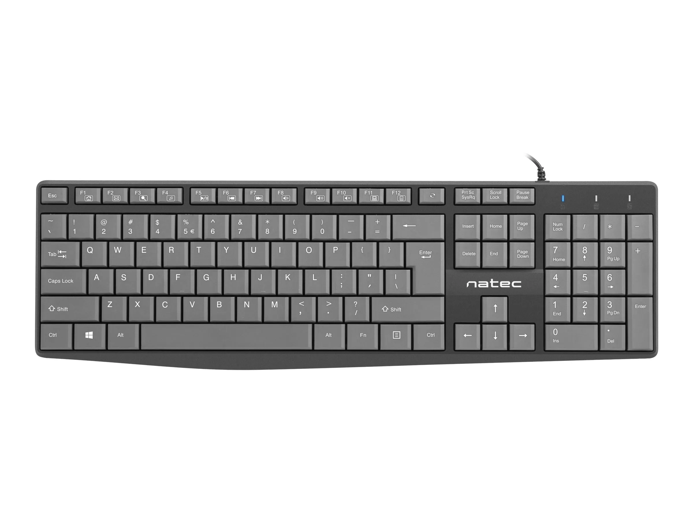 also-nkl-1507 NATEC NKL-1507 Keyboard NAUTILUS SLIM Black/Grey USB US Layout