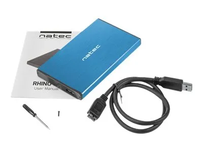 NATEC NKZ-1280 external enclosure RHINO GO for 2.5inch SATA USB 3.0 Blue