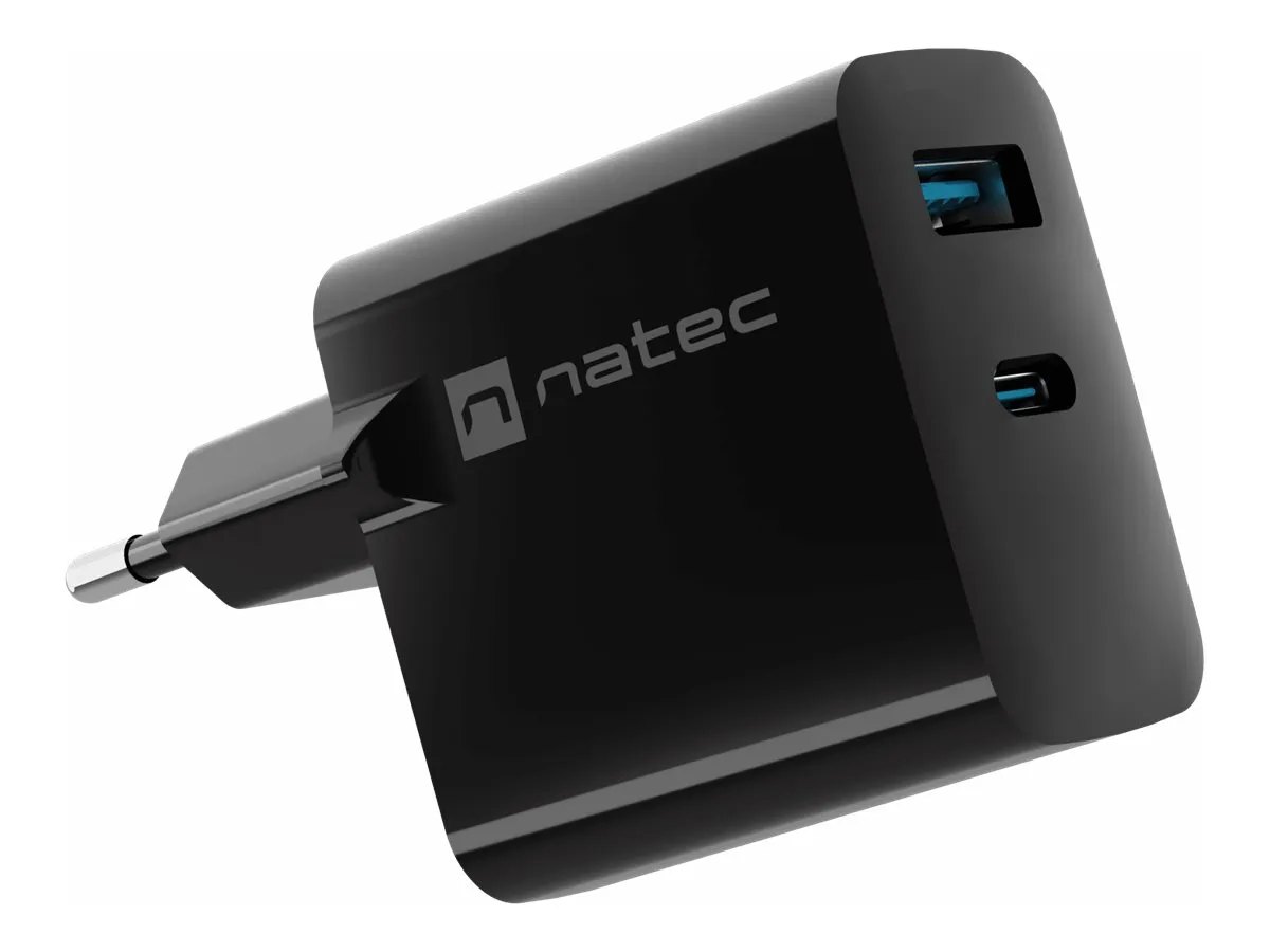 also-nuc-2143 NATEC USB Charger Ribera GaN USB-A+USB-C Power Delivery 45W black