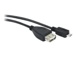 LANBERG usb micro-B M USB-A F 2.0 cable 0.15m OTG black
