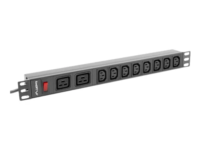 also-pdu-02i1908i-0200-c20-bk LANBERG power distribution unit PDU 19 1U 16A 2x C19 8x IEC C13 sockets 2m black C20