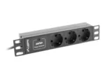LANBERG PDU-03F-0200-IEC-BK PDU 10 1U 10A 3x 230v Schucko 2m Black