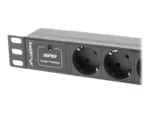 LANBERG PDU-03F-0200-IEC-BK PDU 10 1U 10A 3x 230v Schucko 2m Black
