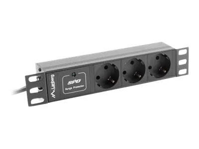 also-pdu-03f-0200-iec-bk LANBERG PDU-03F-0200-IEC-BK PDU 10 1U 10A 3x 230v Schucko 2m Black