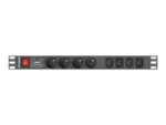 LANBERG PDU-04E04I-0200-BK PDU 1U 16A 8 sockets 4xE-4xIEC 2m Black