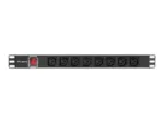 LANBERG power distribution unit PDU 19 1U 16A 8x IEC C13 sockets 2m black C20