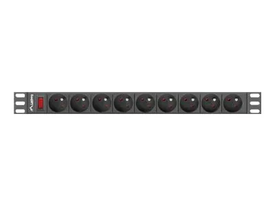 LANBERG PDU-09E-0300-BK PDU 1U 16A 9 sockets uni-schuko 3m Black