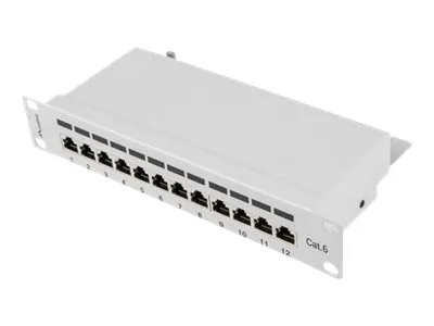 LANBERG PPF6-9012-S Patch Panel 10inch 12 port 1U cat.6 grey