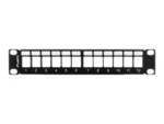 LANBERG patch panel blank 12 port 1U with organizer for keystone modules black